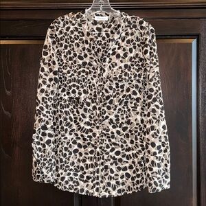 Calvin Klein Black and White Animal Print Button front Shirt•M